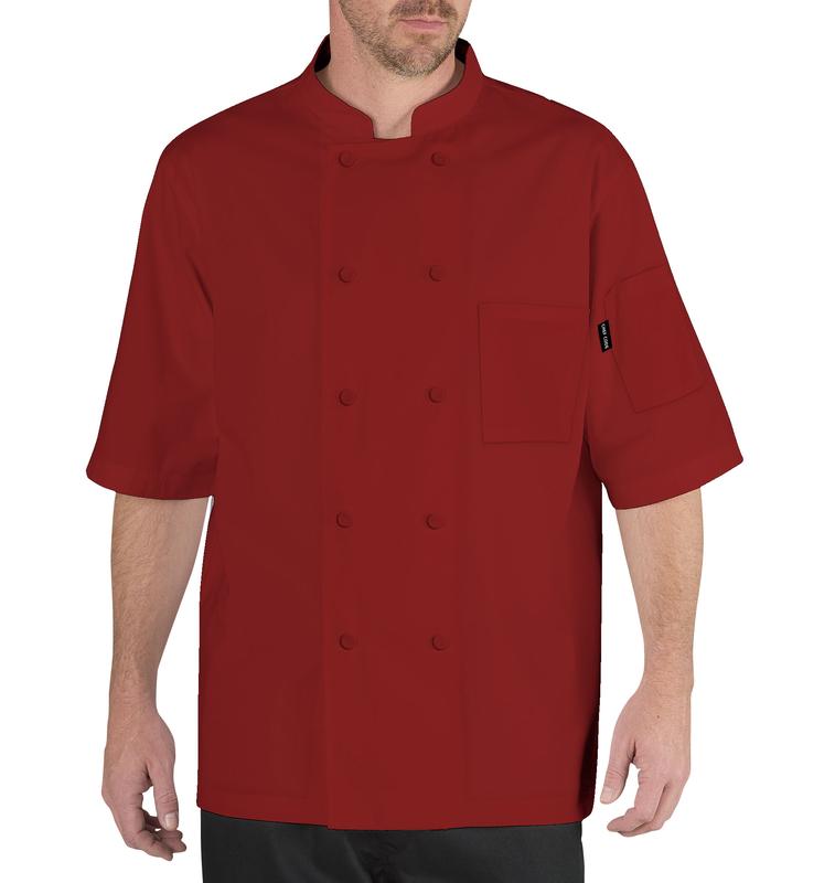 Chef Code | Cool Breeze Back Vent Chef Coat | Short Sleeve Unisex Service Uniform Jacket |