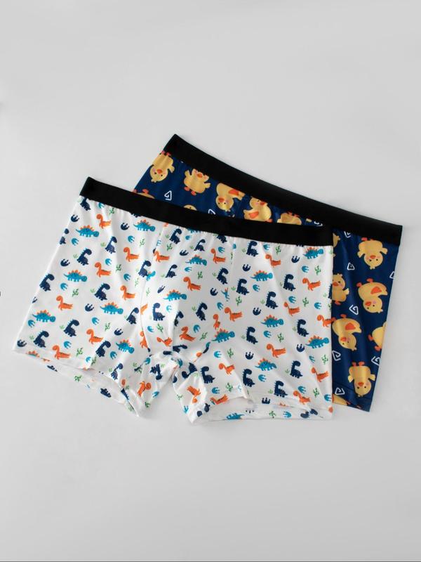 Men's Cartoon Animal Print Tape Waist Boxer Brief, Casual Comfy  Underwear for Daily Wear, Mens Underwear for All Seasons