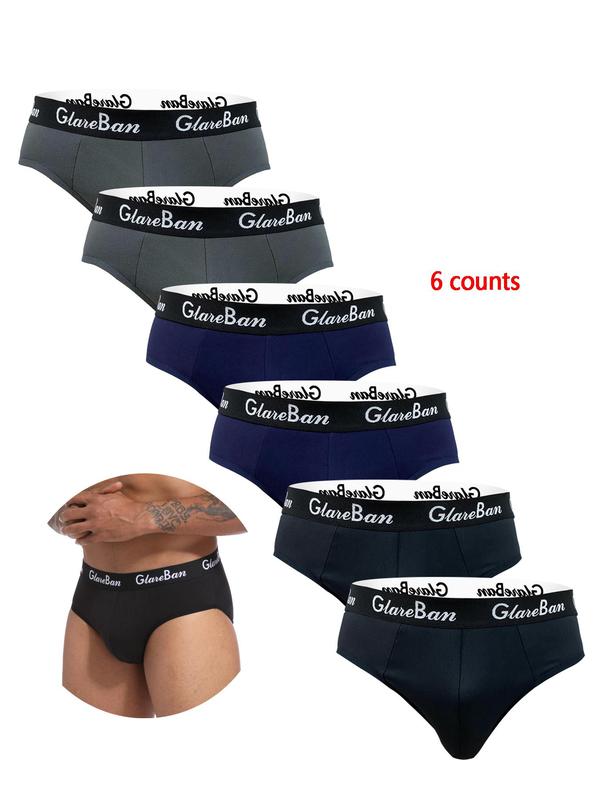 Men's Letter Tape Briefs, Regular Fit Casual Soft Comfy Breathable Panty for Daily Wear, Men's Underwear for All Seasons