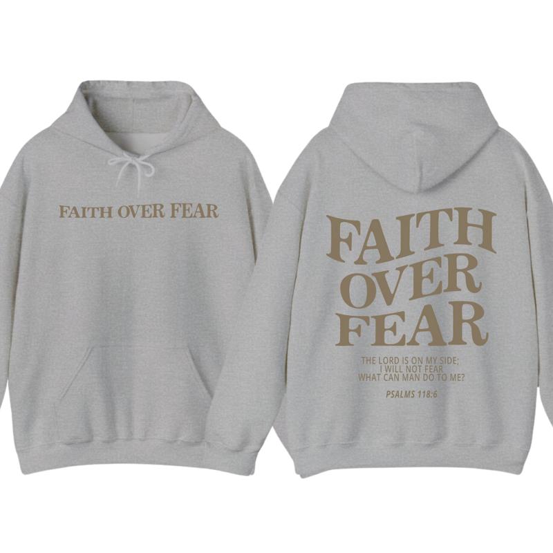 Faith over fear christian hoodie ,Christian Sweatshirt Jesus trendy Verse and T-shirt Hoodie