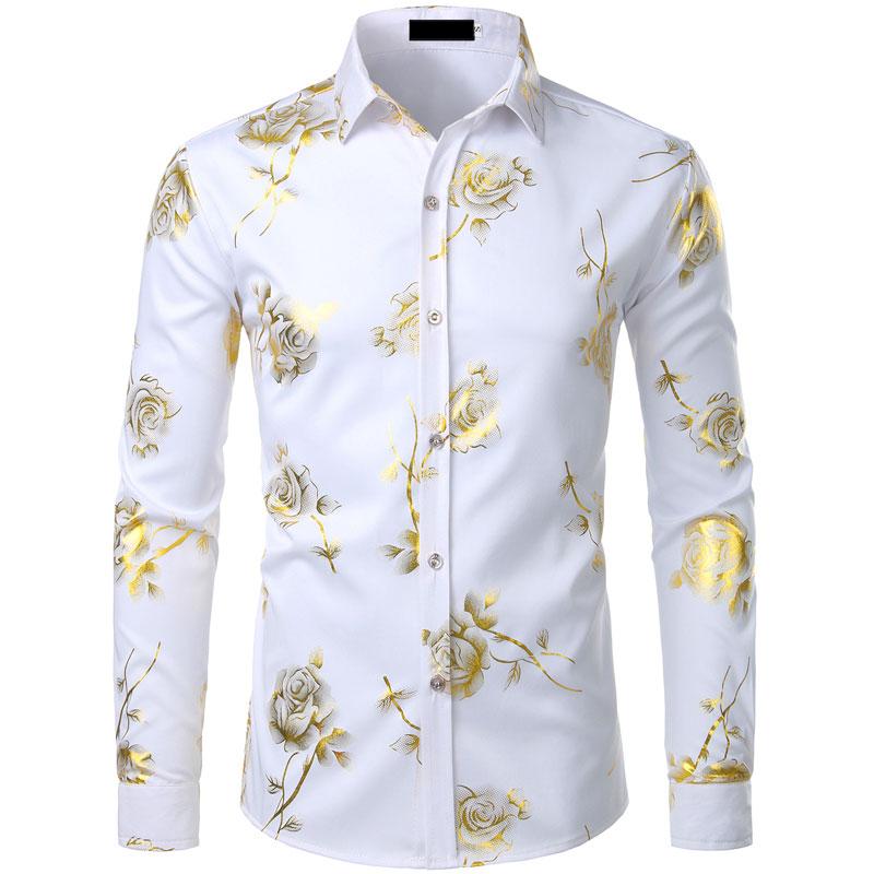 ZEROYAA Mens Hipster Solid Slim Fit Long Sleeve Mandarin Collar Dress Shirts