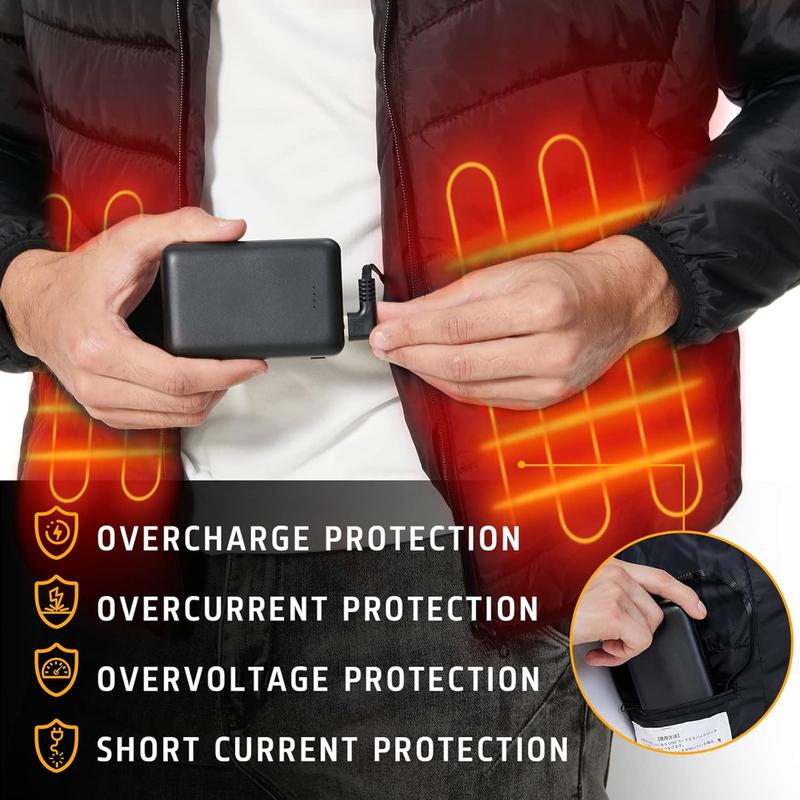 5V 2A Rechargeable  Pack for Heated Vest 10000mah Heated Jacket  Power  for Heated Vests Heated Jackets Heated Hoodies for Men Women(No DC Port, Not Suit for 7.4v)