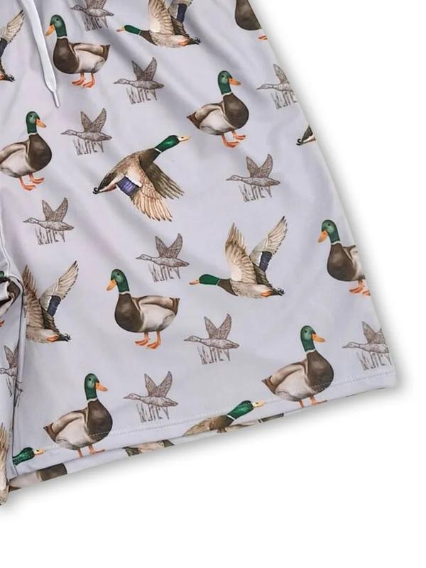 Adult duck summer print Casual beach Swim short trunks （No pockets）