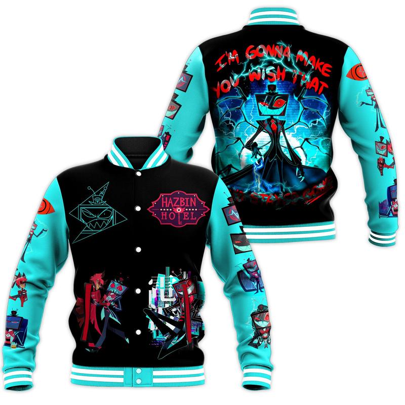 Hazbin Hotel New Bomber Baseball Jacket For Fan Youthful unisex Bomber Baseball Jacket