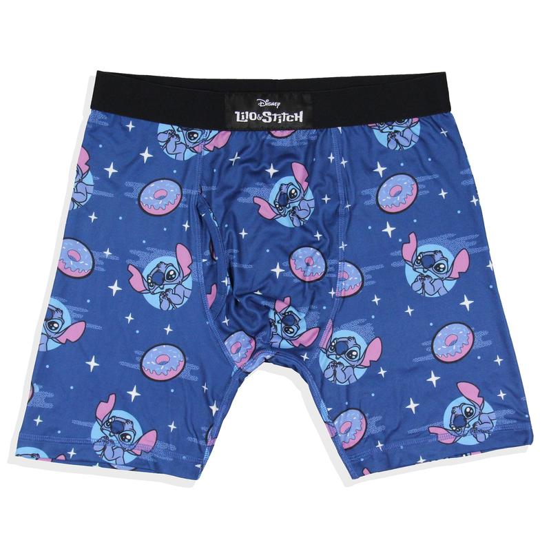 Disney Mens' Lilo and Stitch Donuts Tag-Free Boxers Underwear Boxer Briefs For Adults