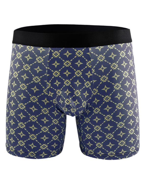 Men's All Over Print Boxer Brief, Breathable Comfy Underwear for Daily Wear, Casual Men's Underwear for All Seasons