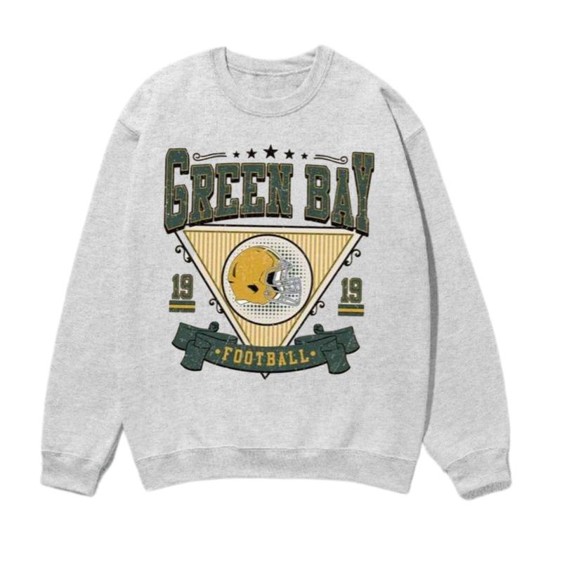 Vintage All Team Football Sweatshirt with Big Words Logo and Graphic Tees for Football Fans Ash Grey Color Vintage Sweatshirt Football Sweatshirt Shirt Unisex Sweatshirt