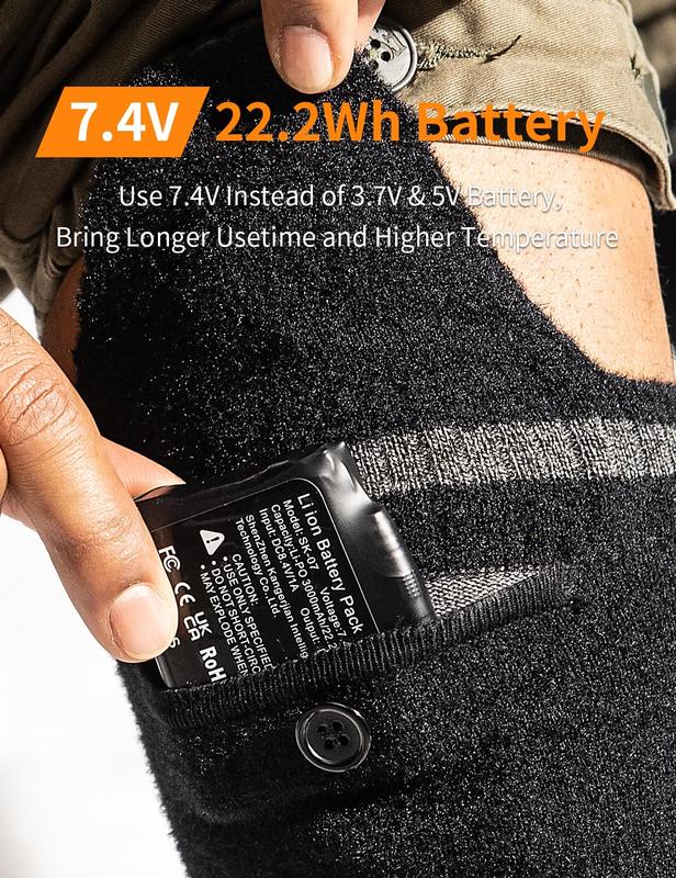 Electric Heated Socks with APP Control and 7.4V 3000mAh Battery for Men Women, Rechargeable Heating Socks Foot Warmer