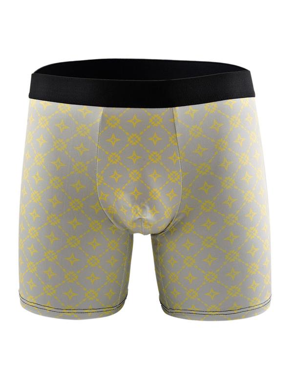 Men's All Over Print Boxer Brief, Breathable Comfy Underwear for Daily Wear, Casual Men's Underwear for All Seasons