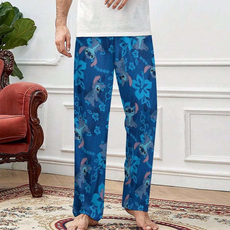 Comfortable Pajamas Stitch Pajama Pants Stylish and Casual Pant with Elastic Waistband for Adult Men and Women Home Wear