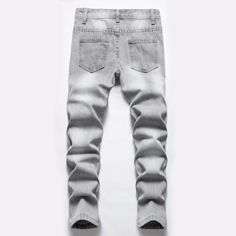 Boy's Skinny Fit Ripped Destroyed Distressed Fashion Youth Men Denim Jeans Pants