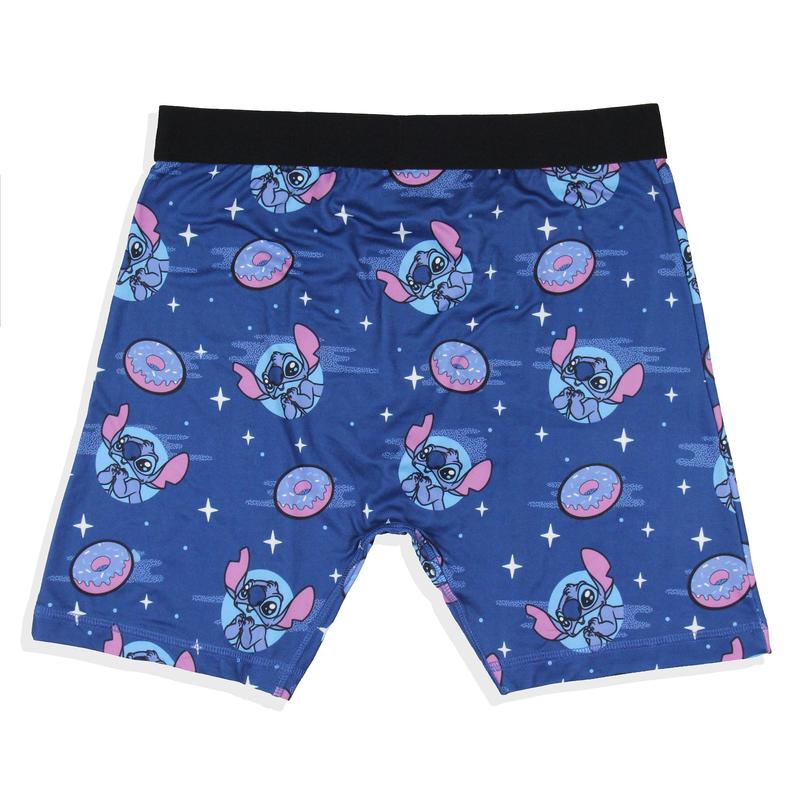 Disney Mens' Lilo and Stitch Donuts Tag-Free Boxers Underwear Boxer Briefs For Adults