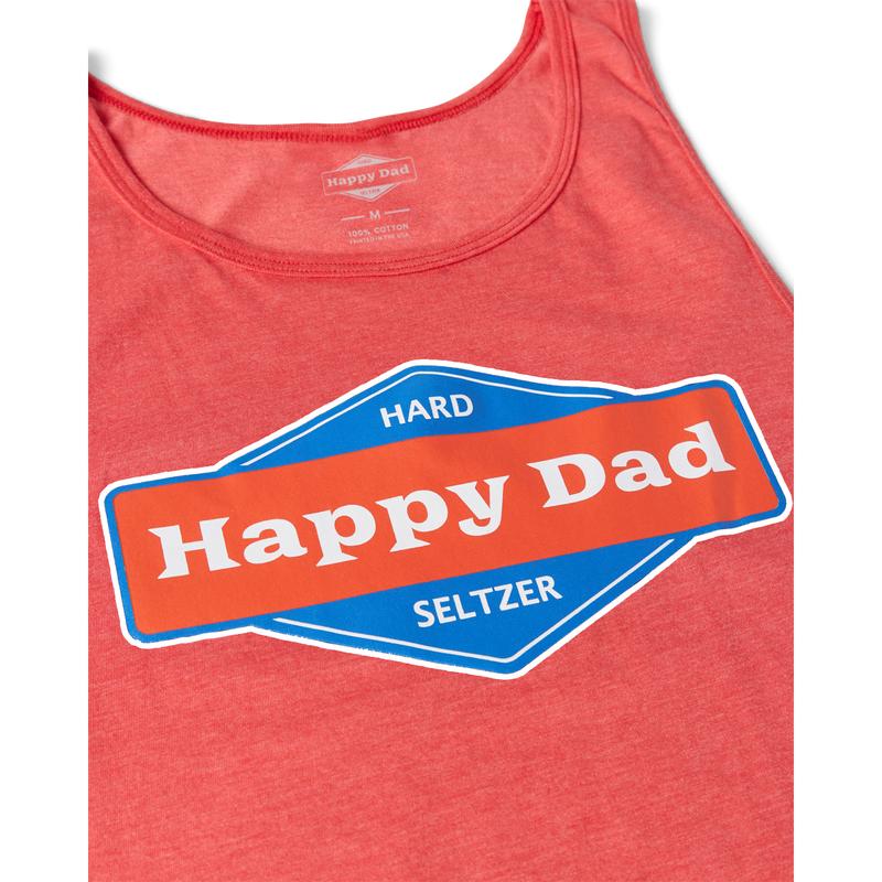 Happy Dad Front Logo Tank Top (Red)