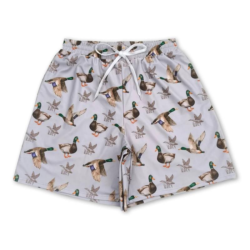 Adult duck summer print Casual beach Swim short trunks （No pockets）