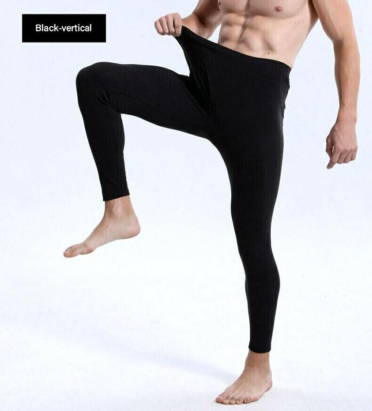 Winter Mens Fleece Lined Elastic Warm Thermal Long Johns Legging Underwear Pants