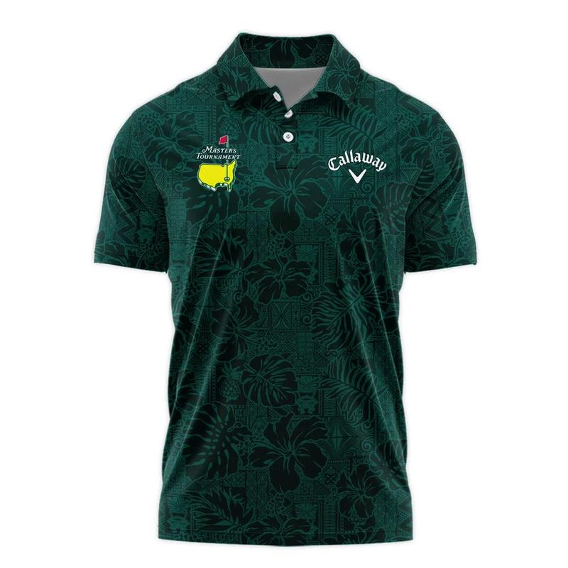 Hibiscus And Tropical Leaves With Tribal Elements Pattern Golf Masters Tournament Callaw.ay Polo Shirt Style Classic Polo Shirt For Men, Gift for Golf Lover