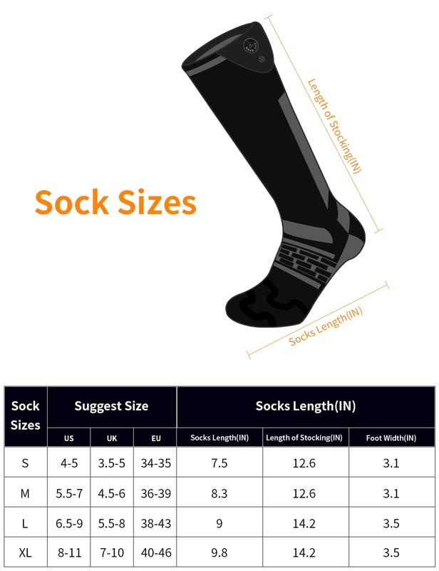 Electric Heated Socks with APP Control and 7.4V 3000mAh Battery for Men Women, Rechargeable Heating Socks Foot Warmer