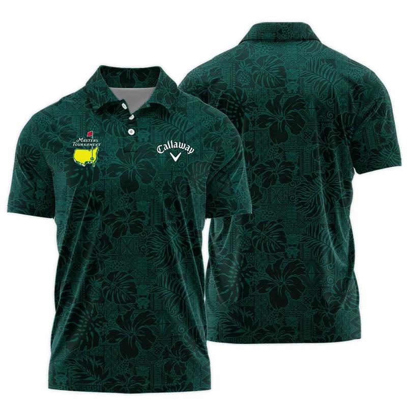 Hibiscus And Tropical Leaves With Tribal Elements Pattern Golf Masters Tournament Callaw.ay Polo Shirt Style Classic Polo Shirt For Men, Gift for Golf Lover