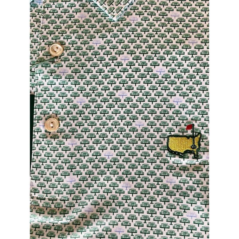 2024 Masters by Peter Millar XL Men's Golf Shirt Green Leaderboard Print Polo