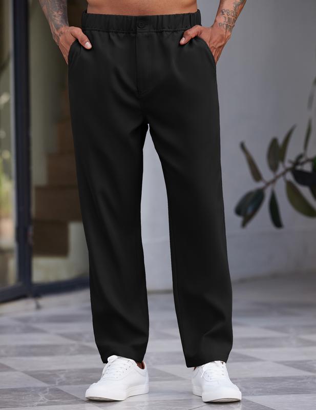 COOFANDY New York Fashion Week Men's Casual Pants Relaxed Fit Flat Front Expandable Waist Chino Slack Trousers