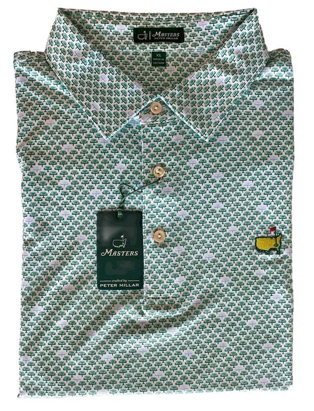 2024 Masters by Peter Millar XL Men's Golf Shirt Green Leaderboard Print Polo