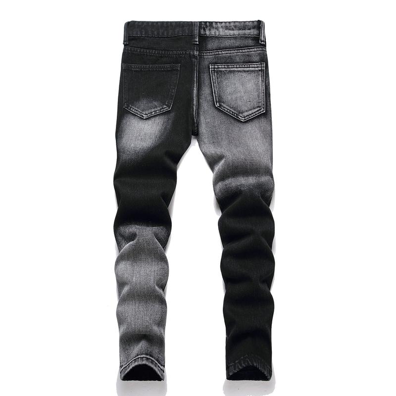 Boy's Skinny Fit Ripped Destroyed Distressed Fashion Youth Men Denim Jeans Pants