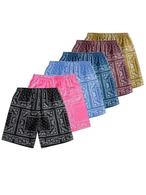 Men's Paisley Print Drawstring Waist Shorts, Shorts for Men, Comfy Clothes for Men, Casual Pocket Straight Leg Shorts for Summer, Men's Bottoms for Beach Vacation, Back To School Clothes, Summer Outfits 2024