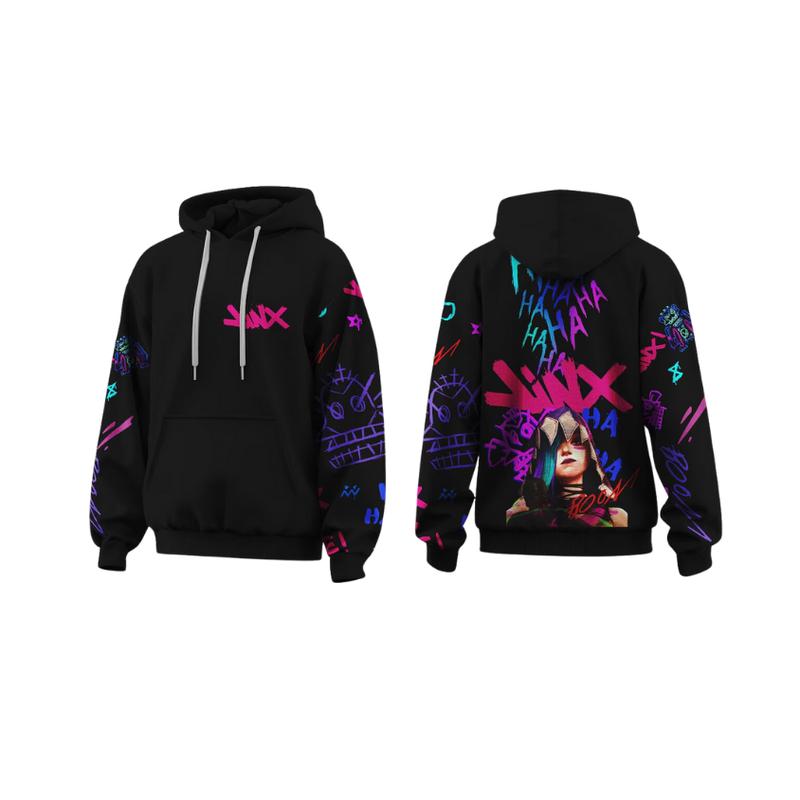 Arcane Jinx Doodle Art Hoodie Season 2 Double-sided Printed Unisex Basic - Comfort, Crewneck