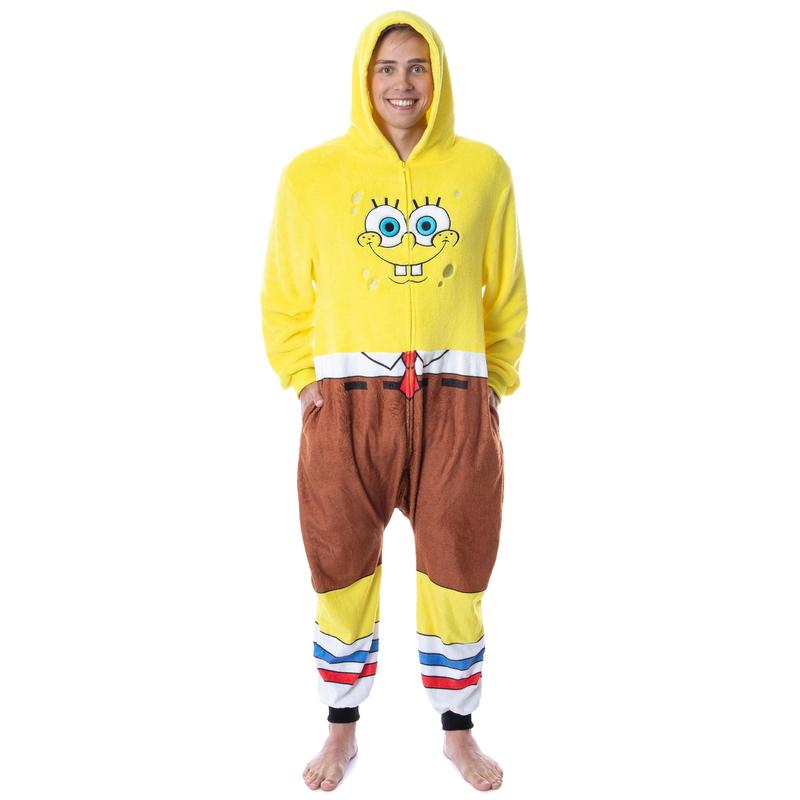 Nickelodeon Mens' SpongeBob SquarePants Character Union Suit Costume Sleep Pajama