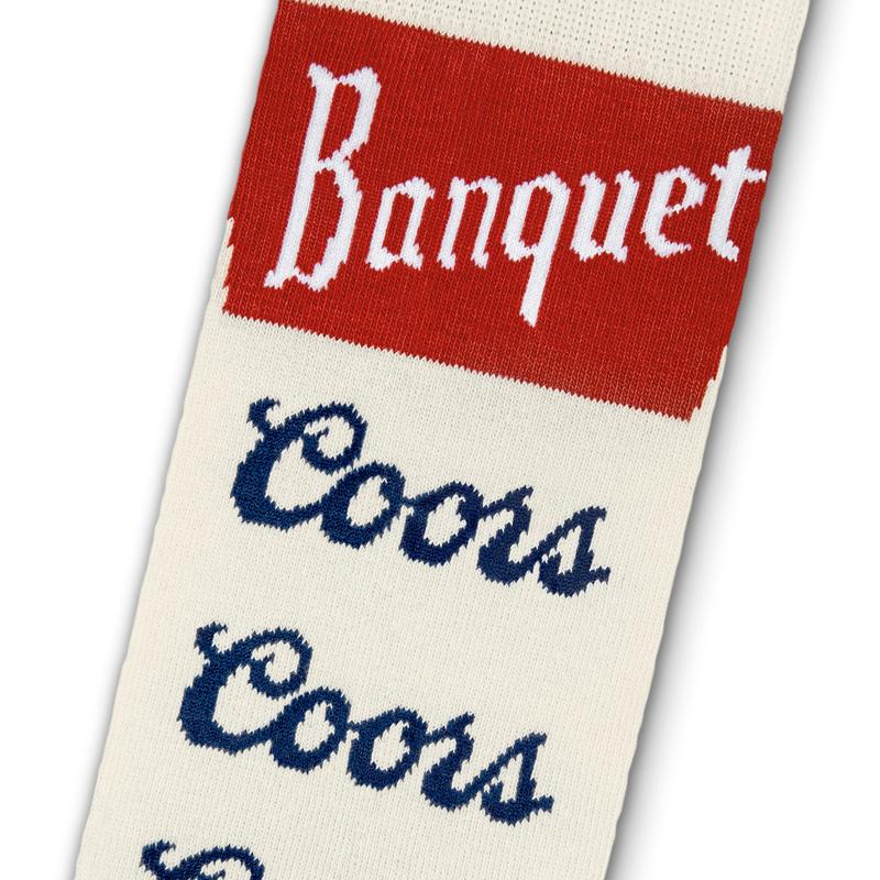 Coors Banquet Beer Logo Novelty Socks - Gray Red Blue