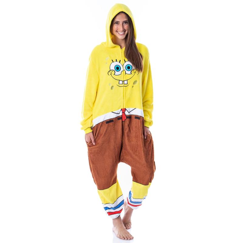 Nickelodeon Mens' SpongeBob SquarePants Character Union Suit Costume Sleep Pajama