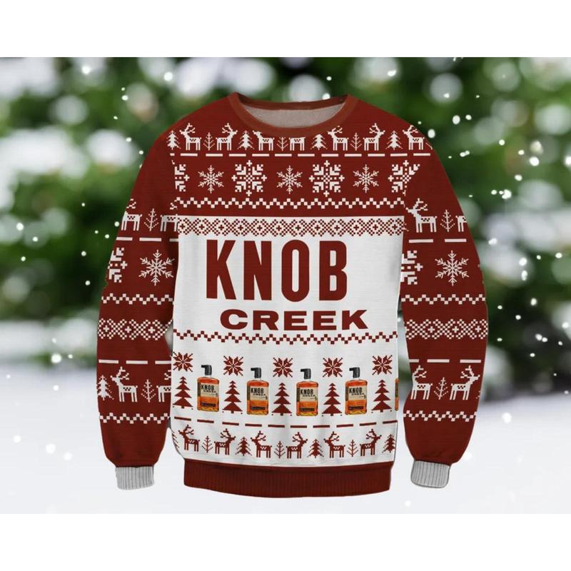 Kno.b Cree.k Malt Whiskey Christmas Ugly Sweater, Whiskey Ugly Sweater