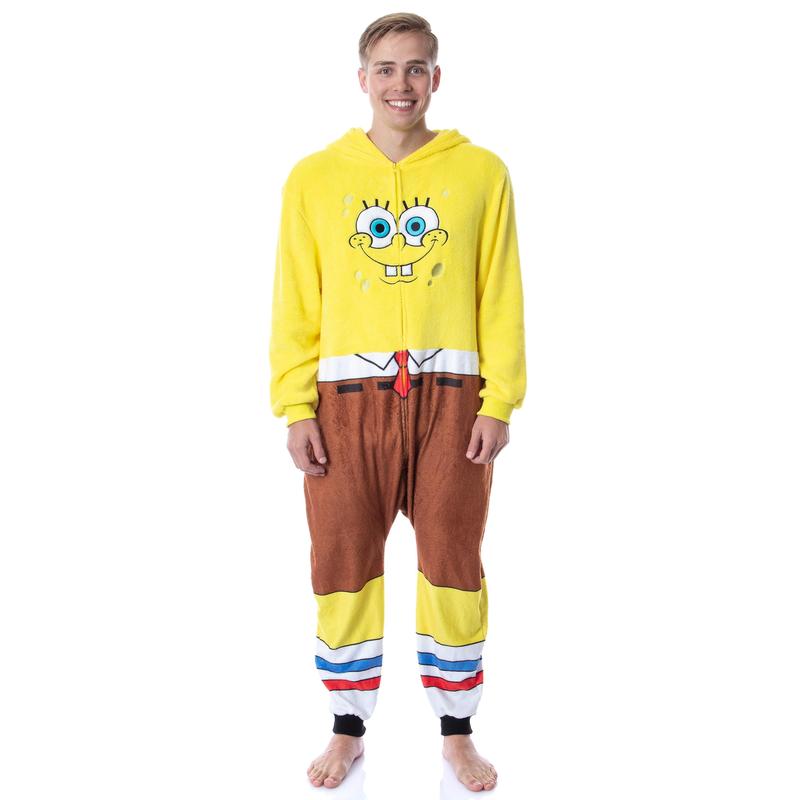 Nickelodeon Mens' SpongeBob SquarePants Character Union Suit Costume Sleep Pajama