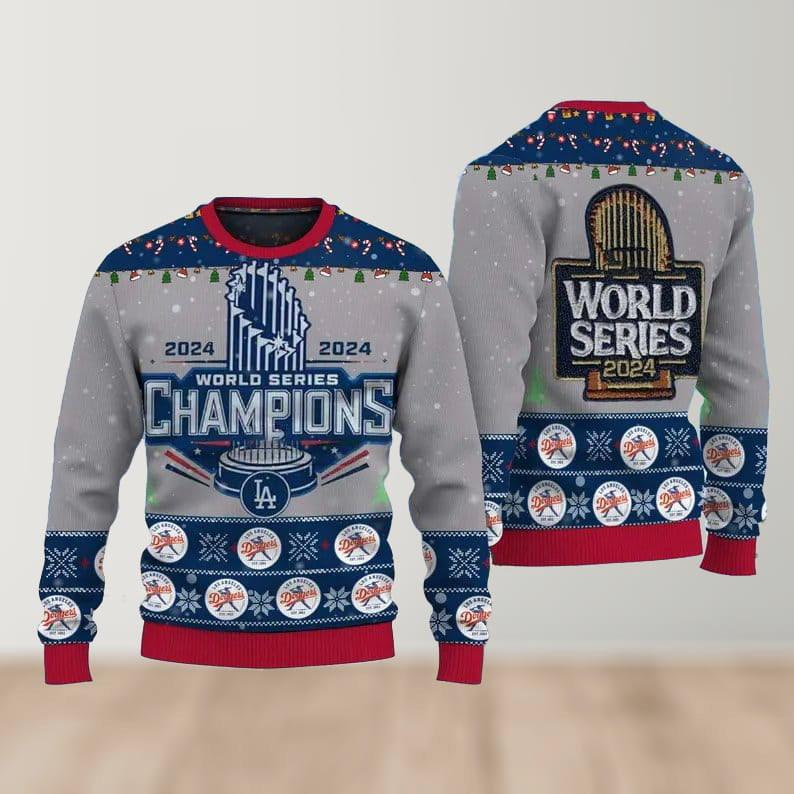 2024 LA Dodgers World Series Champions Christmas Ugly Sweater