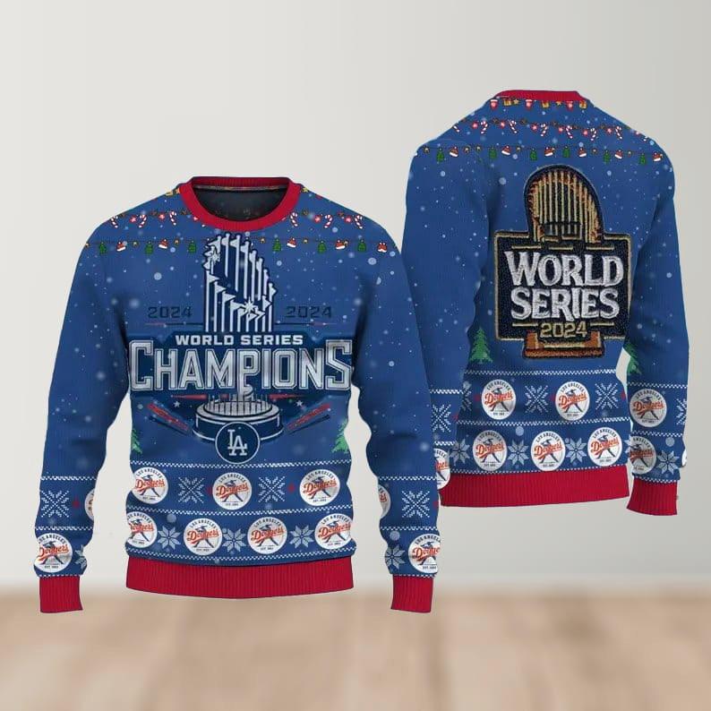 2024 LA Dodgers World Series Champions Christmas Ugly Sweater