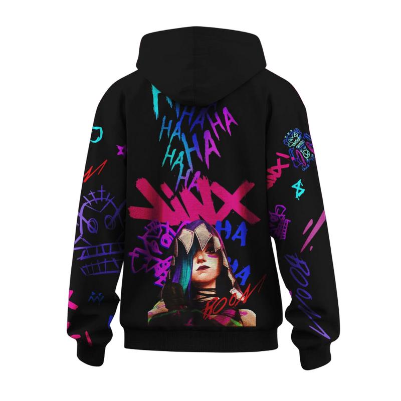 Arcane Jinx Doodle Art Hoodie Season 2 Double-sided Printed Unisex Basic - Comfort, Crewneck