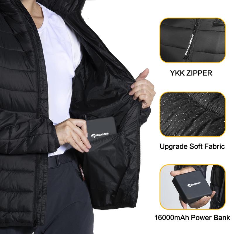 ANTARCTICA GEAR Heated Jacket Lightweight with 12V 5A Power Bank, 6 Areas Winter Coat for Men