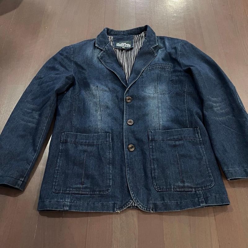 Slim Fit Men's Denim Blazer Jacket for Spring and Autumn - Overalls, Menswear