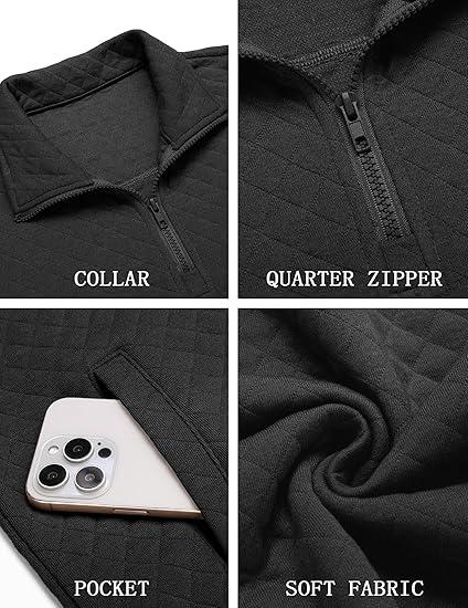 COOFANDY Herren Rollkragenpullover Zip Pullover Strickpullover Winterpullover Turtleneck Sweater Pulli Arbeitspullover Warm Langarmshirt