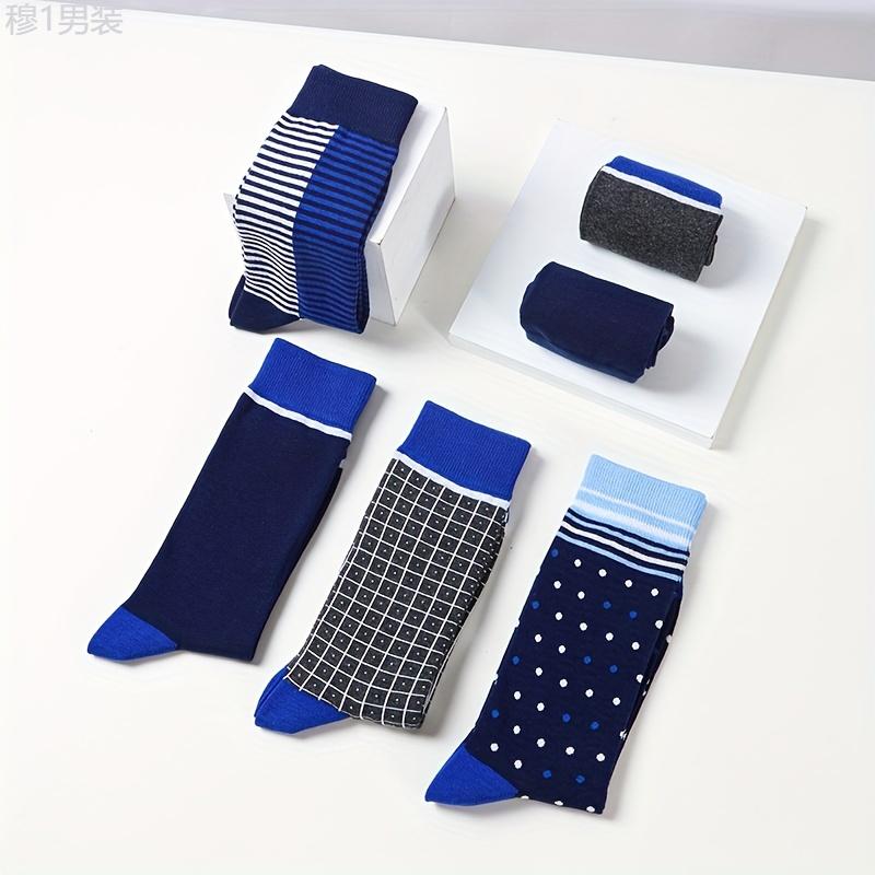 6 Pairs of Premium Men's Casual Business Socks - Ultra-Breathable, Comfy Crew Socks with Arch Support, Moisture-Wicking, and Anti-Odor Properties for Spring and Autumn - Stylish Dress Socks for Work, Formal Occasions, and Everyday Wear Fabric Menswear