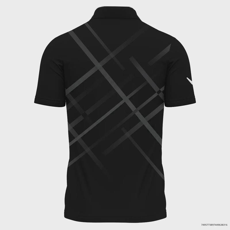 Brand Callaway Black Sport Short Polo Shirt All Over Prints