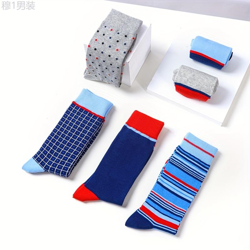 6 Pairs of Premium Men's Casual Business Socks - Ultra-Breathable, Comfy Crew Socks with Arch Support, Moisture-Wicking, and Anti-Odor Properties for Spring and Autumn - Stylish Dress Socks for Work, Formal Occasions, and Everyday Wear Fabric Menswear