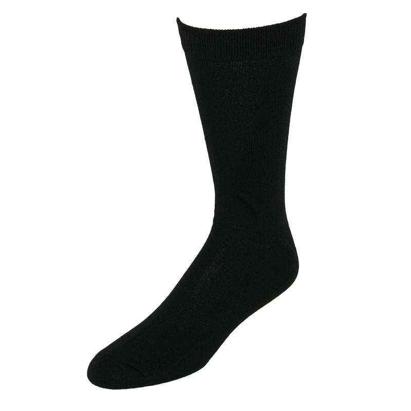 CTM Men's Classic Soft & Comfortable Black Dress Socks (6 Pairs)