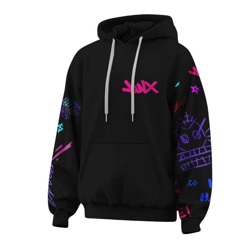 Arcane Jinx Doodle Art Hoodie Season 2 Double-sided Printed Unisex Basic - Comfort, Crewneck