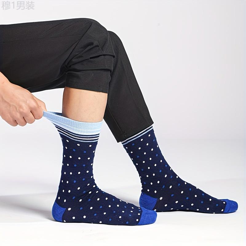 6 Pairs of Premium Men's Casual Business Socks - Ultra-Breathable, Comfy Crew Socks with Arch Support, Moisture-Wicking, and Anti-Odor Properties for Spring and Autumn - Stylish Dress Socks for Work, Formal Occasions, and Everyday Wear Fabric Menswear