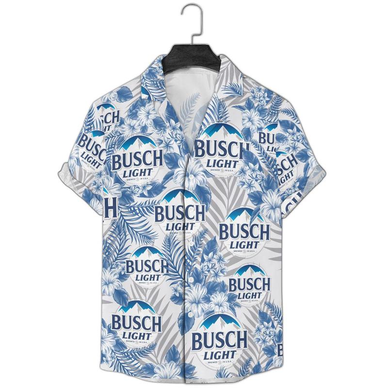 Busch Light Tropical Aloha Hawaiian Shirt For Men And Women, Summer Hawaiian shirt, Light Beer Unisex Hawaiian Shirt, Busch Latte Beer Button Up Shirt