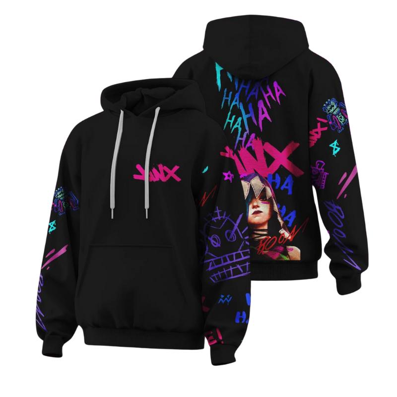 Arcane Jinx Doodle Art Hoodie Season 2 Double-sided Printed Unisex Basic - Comfort, Crewneck