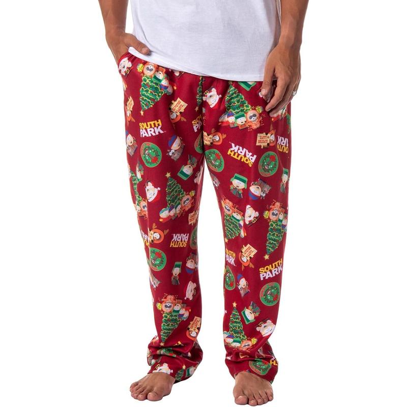 00INTIMO00 South Park Mens' TV Show 00Stan00 00Kyle00 00Cartman00 00Kenny00 Christmas Sleep Pajama Pants  Red