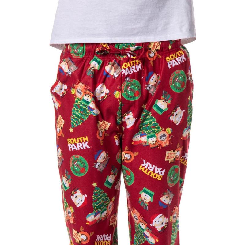 00INTIMO00 South Park Mens' TV Show 00Stan00 00Kyle00 00Cartman00 00Kenny00 Christmas Sleep Pajama Pants  Red