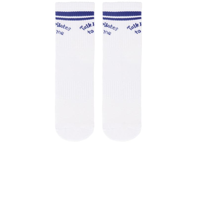 Souls. Talk Pilates To Me Grip Socks in White